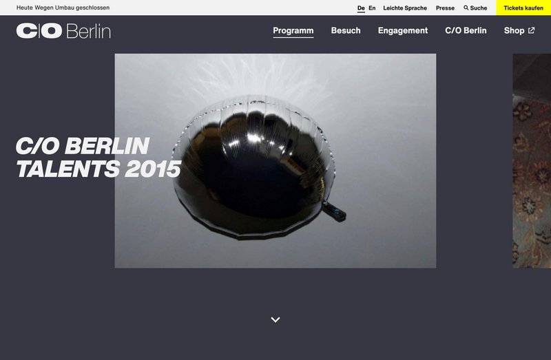 CO Berlin Website Programm Seite