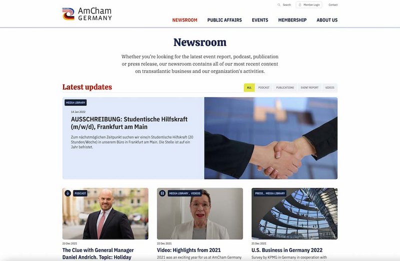 Amcham Website Newsroom Seite