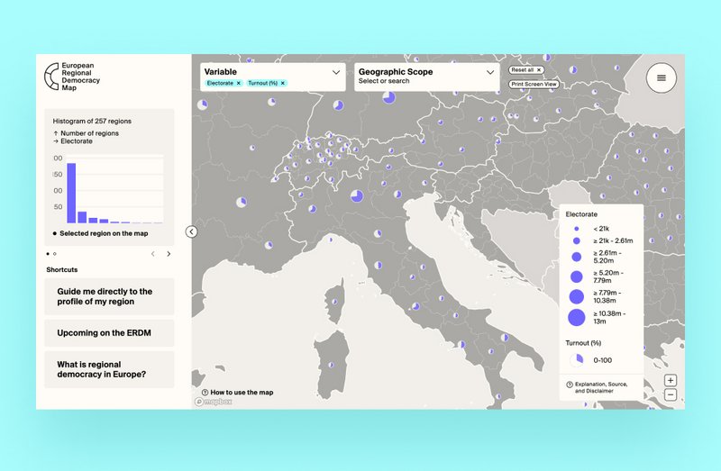 ERDM Website Karte von Italien