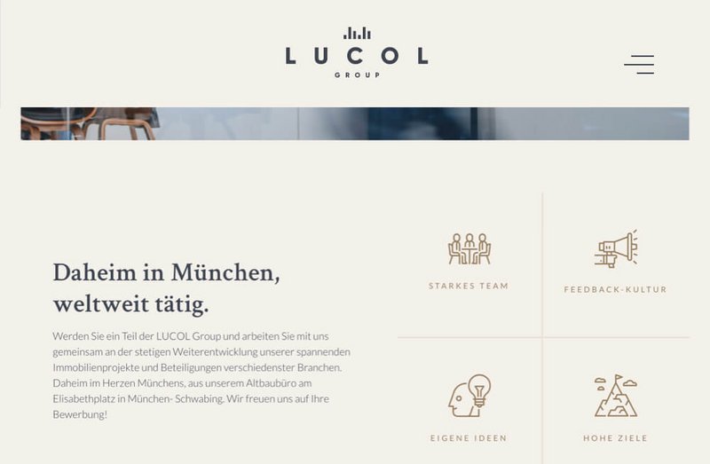 LUCOL Group Website Unternehmensseite