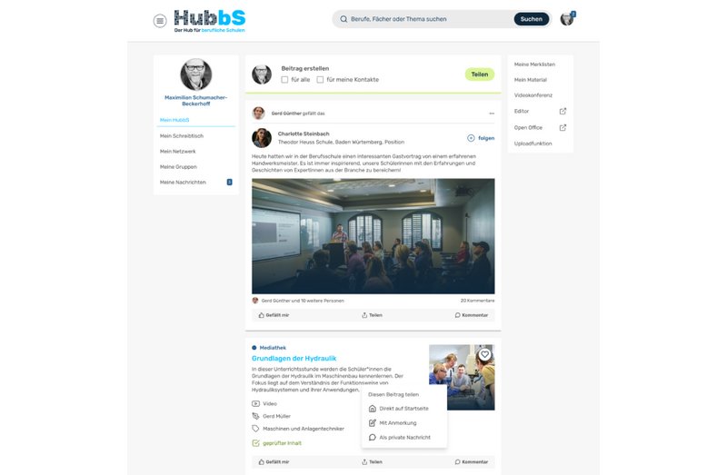 Hubbs Website Personenprofil Seite